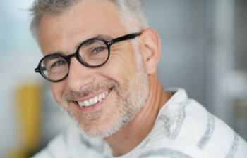 smiling middle aged man with glasses, Indian Land, SC